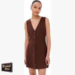 Wrap Vest Dress, Sleeveless Mini, Rayon Linen Blend, Fitted Silhouette